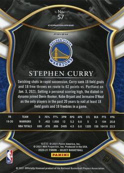 2020-21 Panini Select - Red White Orange Shimmer #57 Stephen Curry Back