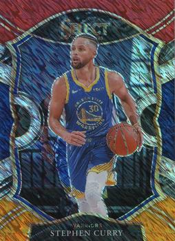 2020-21 Panini Select - Red White Orange Shimmer #57 Stephen Curry Front