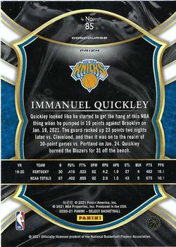 2020-21 Panini Select - Red White Orange Shimmer #85 Immanuel Quickley Back