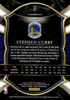 2020-21 Panini Select - Scope Prizms #57 Stephen Curry Back