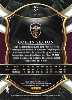 2020-21 Panini Select - Silver Prizms #59 Collin Sexton Back