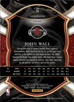 2020-21 Panini Select - Tri-Color Prizms #31 John Wall Back