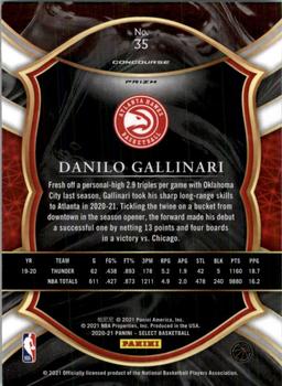 2020-21 Panini Select - Tri-Color Prizms #35 Danilo Gallinari Back