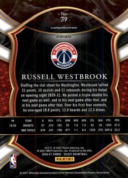 2020-21 Panini Select - Tri-Color Prizms #39 Russell Westbrook Back