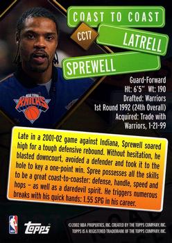 2002-03 Topps - Coast to Coast #CC17 Latrell Sprewell Back