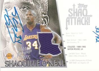 2002-03 Topps - Shaq Attack Relics Autographs #SAA3 Shaquille O'Neal Front