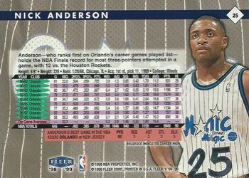 1998-99 Fleer Tradition #25 Nick Anderson Back