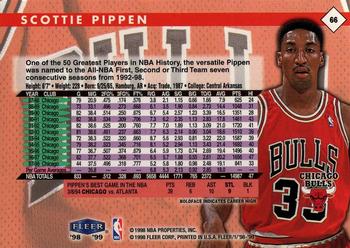 1998-99 Fleer Tradition #66 Scottie Pippen Back