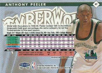 1998-99 Fleer Tradition #67 Anthony Peeler Back