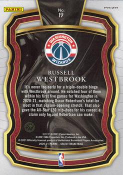 2020-21 Panini Select - Select Company Red #19 Russell Westbrook Back