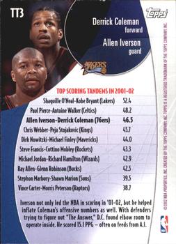 2002-03 Topps Top Tandems #TT3 Derrick Coleman Allen Iverson 