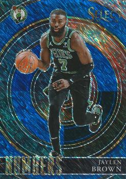 2020-21 Panini Select - Select Numbers Blue #5 Jaylen Brown Front