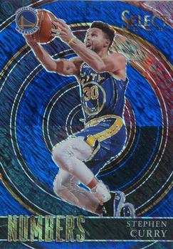 2020-21 Panini Select - Select Numbers Blue #30 Stephen Curry Front