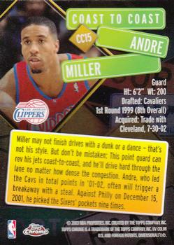 2002-03 Topps Chrome - Coast to Coast #CC15 Andre Miller Back