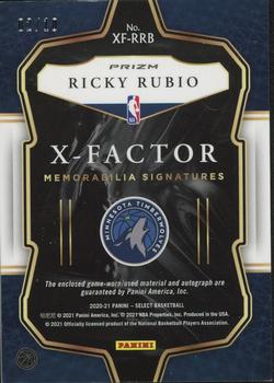 2020-21 Panini Select - X-Factor Memorabilia Signatures Gold #XF-RRB Ricky Rubio Back