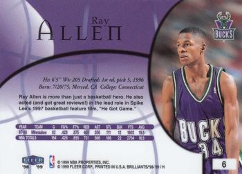 1998-99 Fleer Brilliants #6 Ray Allen Back