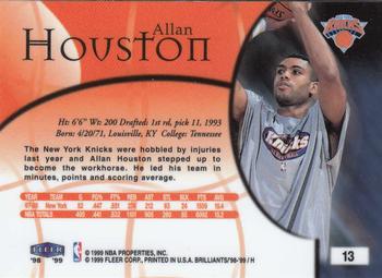 1998-99 Fleer Brilliants #13 Allan Houston Back