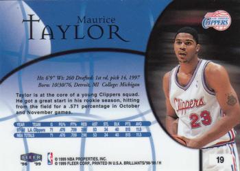 1998-99 Fleer Brilliants #19 Maurice Taylor Back