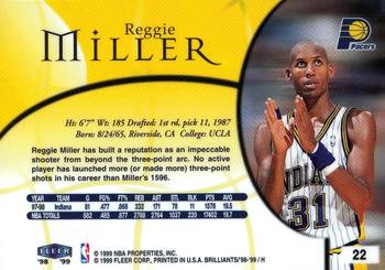 1998-99 Fleer Brilliants #22 Reggie Miller Back