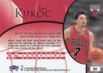 1998-99 Fleer Brilliants #24 Toni Kukoc Back