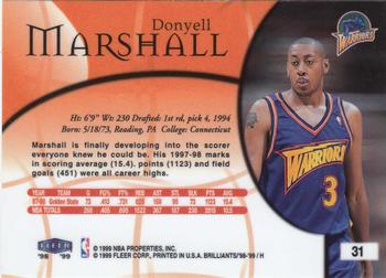 1998-99 Fleer Brilliants #31 Donyell Marshall Back
