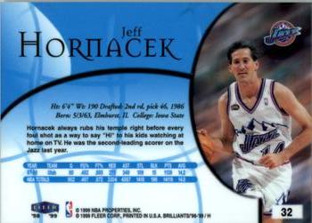 1998-99 Fleer Brilliants #32 Jeff Hornacek Back