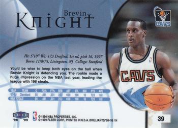 1998-99 Fleer Brilliants #39 Brevin Knight Back