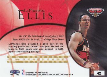 1998-99 Fleer Brilliants #42 LaPhonso Ellis Back