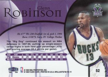 1998-99 Fleer Brilliants #52 Glenn Robinson Back