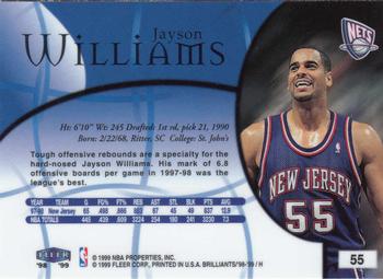 1998-99 Fleer Brilliants #55 Jayson Williams Back