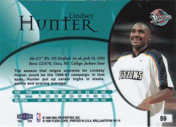 1998-99 Fleer Brilliants #59 Lindsey Hunter Back