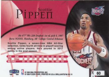 1998-99 Fleer Brilliants #60 Scottie Pippen Back
