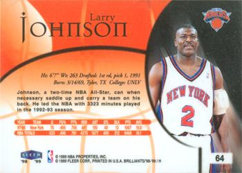 1998-99 Fleer Brilliants #64 Larry Johnson Back