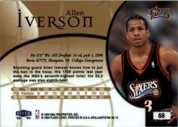 1998-99 Fleer Brilliants #68 Allen Iverson Back