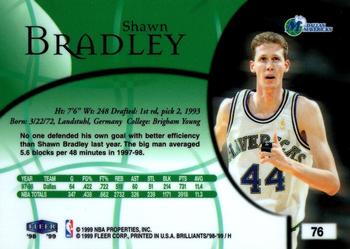 1998-99 Fleer Brilliants #76 Shawn Bradley Back