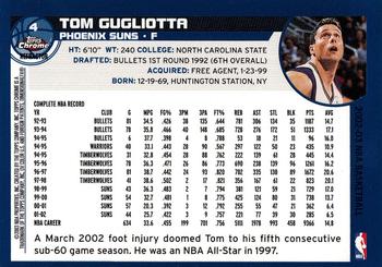 2002-03 Topps Chrome - Refractors #4 Tom Gugliotta Back