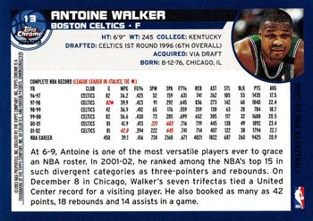 2002-03 Topps Chrome - Refractors #13 Antoine Walker Back