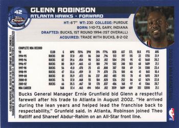 2002-03 Topps Chrome - Refractors #42 Glenn Robinson Back