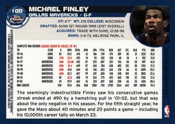 2002-03 Topps Chrome - Refractors #100 Michael Finley Back
