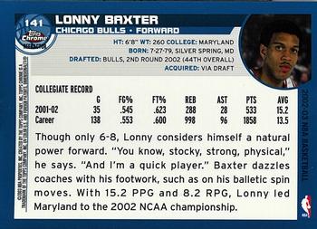 2002-03 Topps Chrome - Refractors #141 Lonny Baxter Back