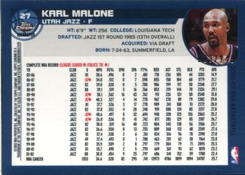 2002-03 Topps Chrome - Refractors White Border #27 Karl Malone Back