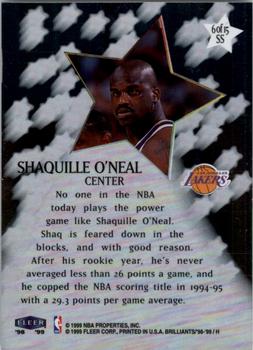 1998-99 Fleer Brilliants - Shining Stars #6 SS Shaquille O'Neal Back