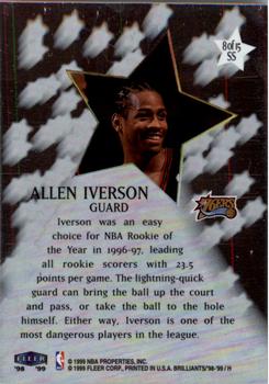 1998-99 Fleer Brilliants - Shining Stars #8 SS Allen Iverson Back
