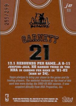 2002-03 Topps Jersey Edition - Copper #JEKG Kevin Garnett Back