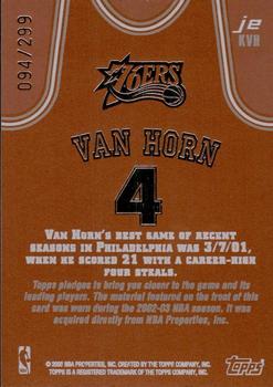 2002-03 Topps Jersey Edition - Copper #JEKVH Keith Van Horn Back