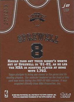 2002-03 Topps Jersey Edition - Copper #JELSP Latrell Sprewell Back