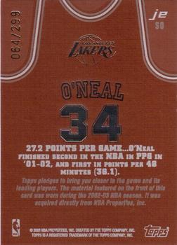 2002-03 Topps Jersey Edition - Copper #JESO Shaquille O'Neal Back