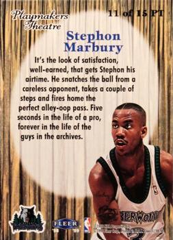 1998-99 Fleer Tradition - Playmakers Theatre #11PT Stephon Marbury Back