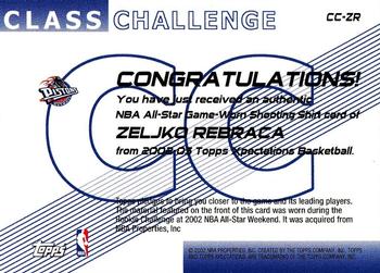 2002-03 Topps Xpectations - Class Challenge Relics #CC-ZR Zeljko Rebraca Back