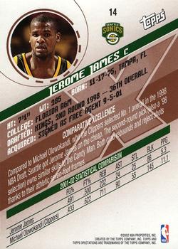 2002-03 Topps Xpectations - Xcitement #14 Jerome James Back